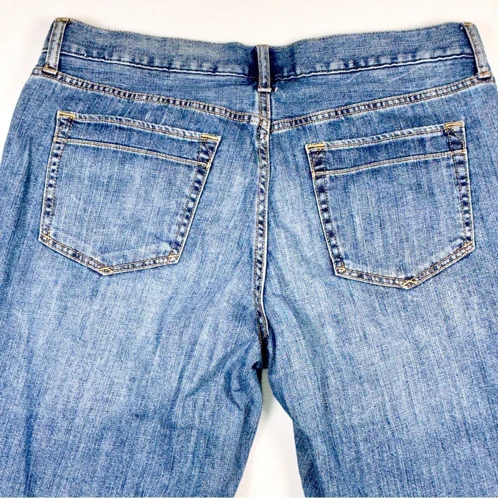 Eddie Bauer women’s flannel lined Boyfriend Relaxed blue jeans straight Sz 12